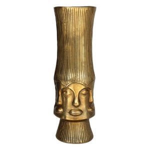 Döküm Surat Vazo Altın 15x46cm