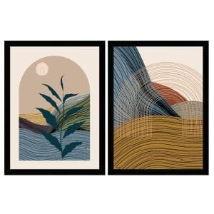 UV 2 li Set Pastel Soyut Tablo 80x120cm