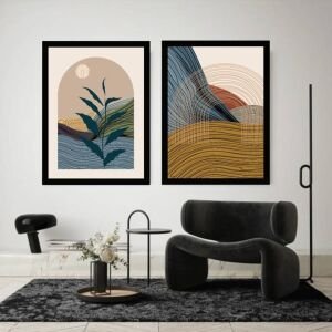 UV 2li Set Pastel Soyut Tablo 80x120cm