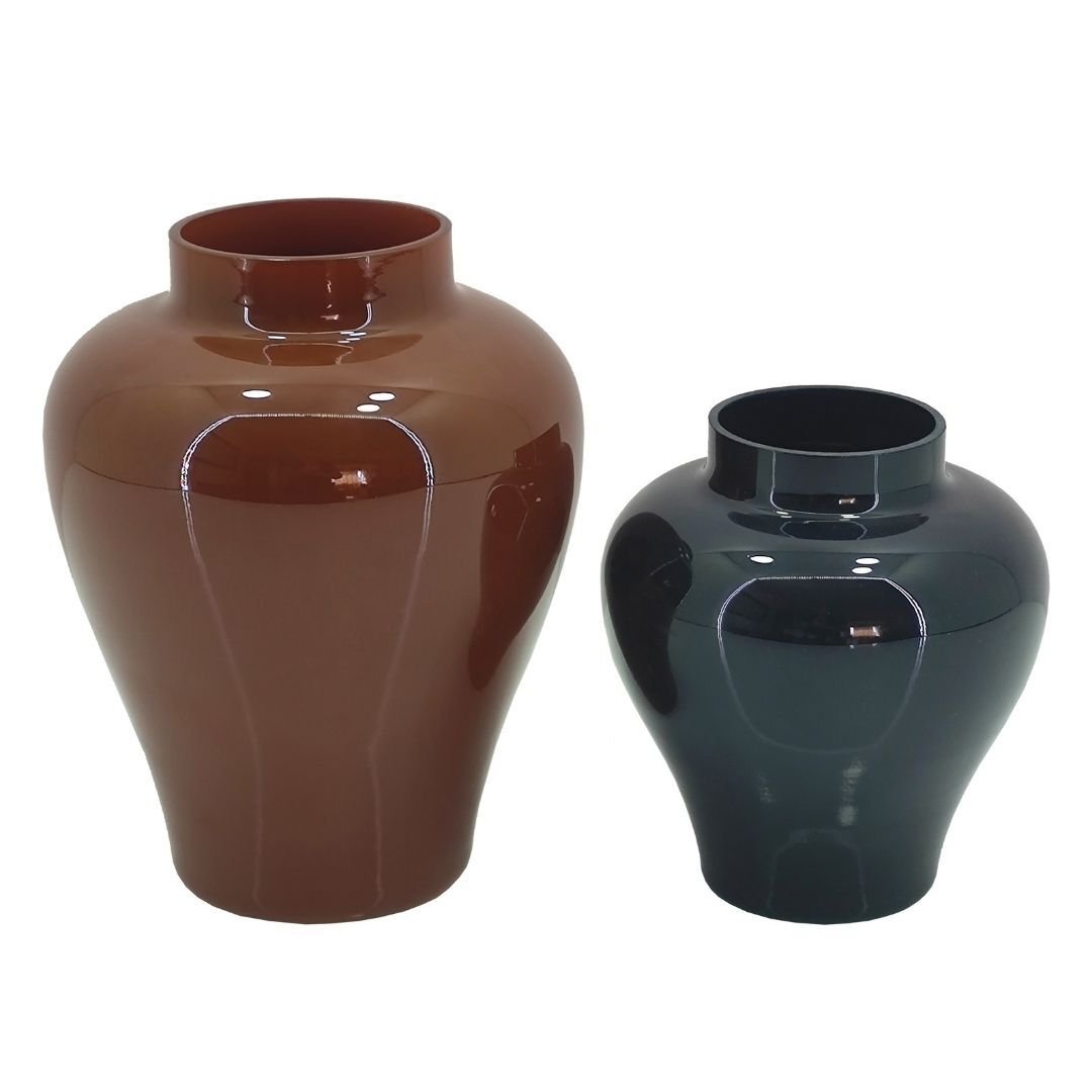 2li Set Cam Şah Vazo Renkli 16x20cm