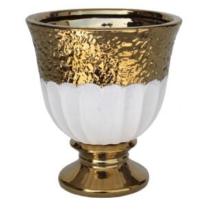 Seramik Altın Vazo 17x18cm