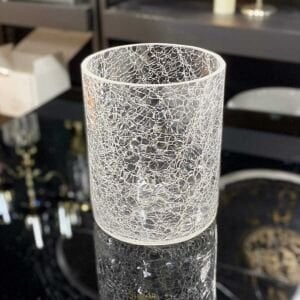 3lü Set Çatlak Cam Vazo 12x30cm