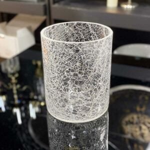 3lü Set Çatlak Cam Vazo 12x30cm