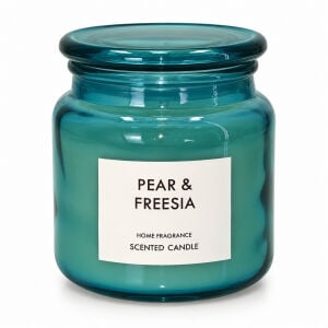 Kapaklı Jar Mum Kokulu 10x11cm Freesia