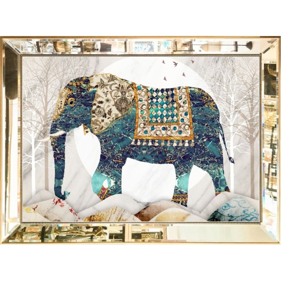 Ayna Çer. UV Hint Fil Tablo 83x113cm
