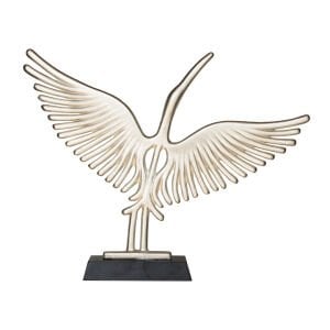 Döküm Kuş Obje Gümüş 40x49cm