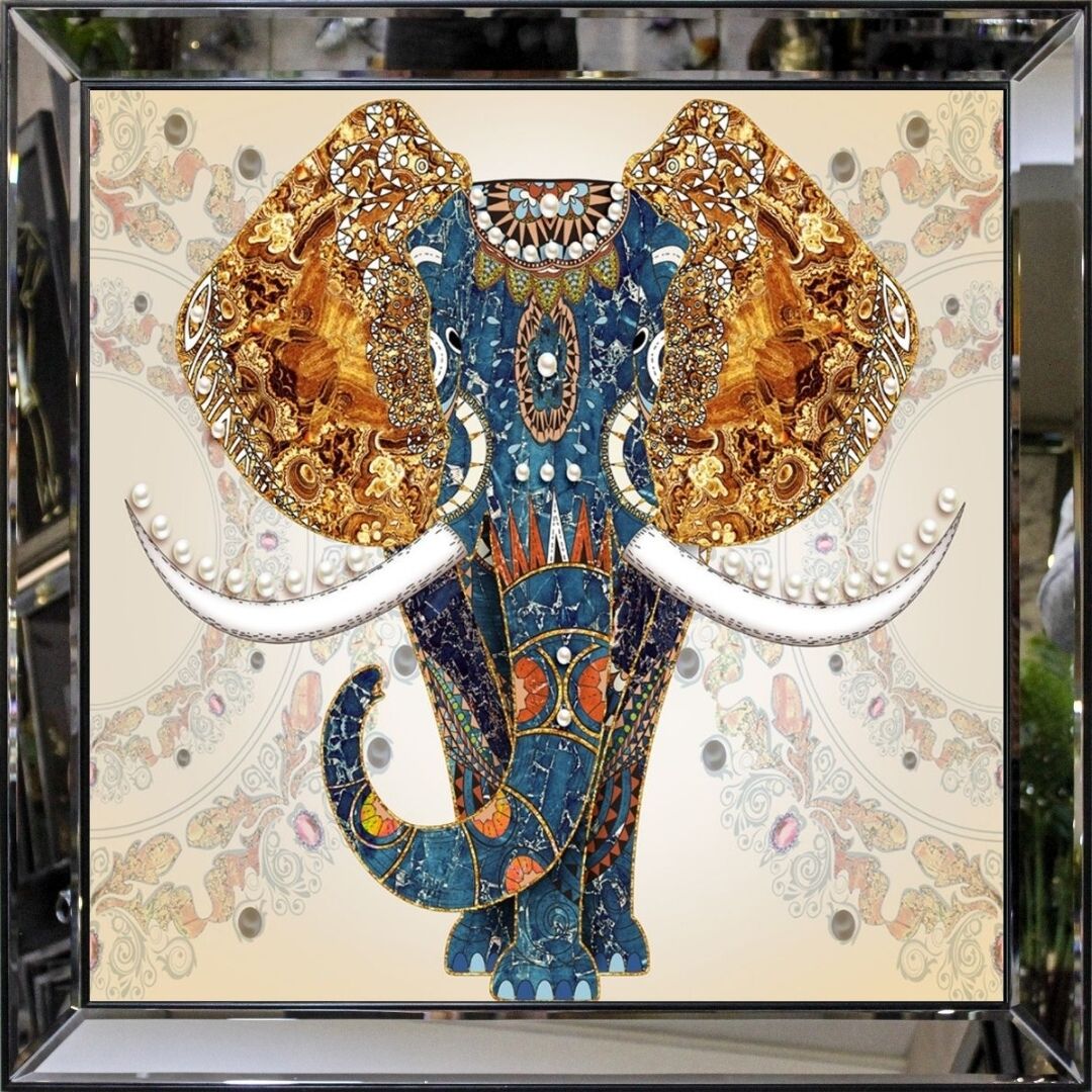 Ayna Çer. UV Hint Fil Tablo 93x93cm