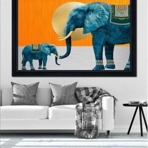 UV Turuncu Fil Tablo 105x155cm