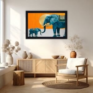 UV Turuncu Fil Tablo 105x155cm