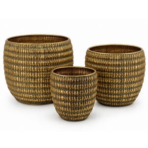 3lü Set Padova Metal Vazo 34x38cm