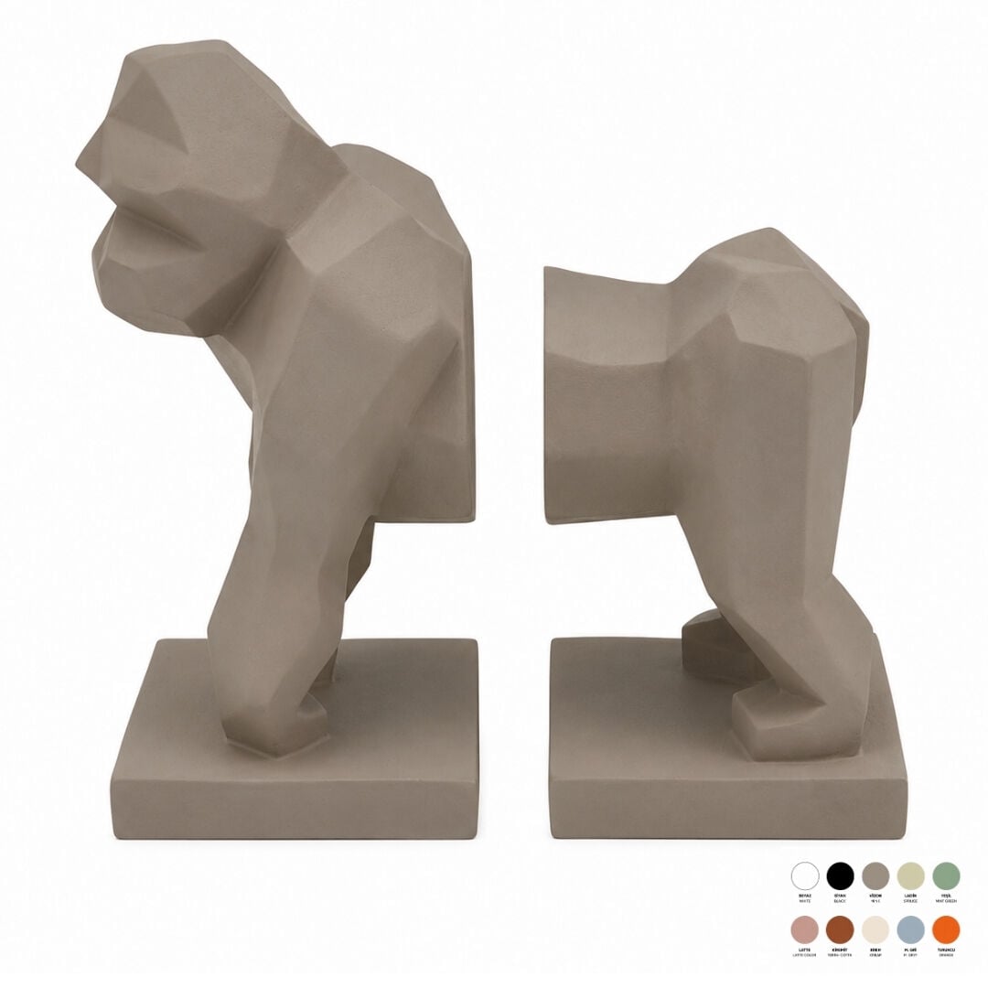 2li Set Goril Kitap Tutucu 23x23cm