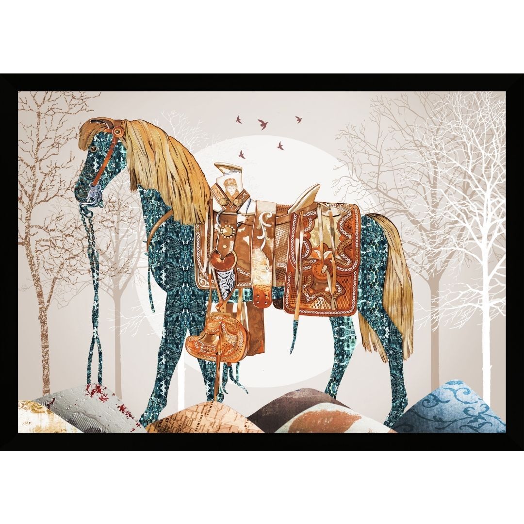 UV Turkuaz At Tablo 75x105cm