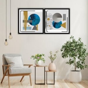 UV 2li Set Soyut Tablo  85x170cm