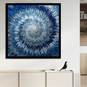 UV Mavi Soyut Tablo 85x85cm