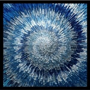 UV Mavi Soyut Tablo 85x85cm