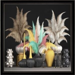 UV Renkli Pampas Tablo 112x112cm