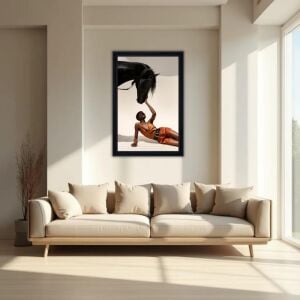 UV At ve Kadın Tablo 105x155cm