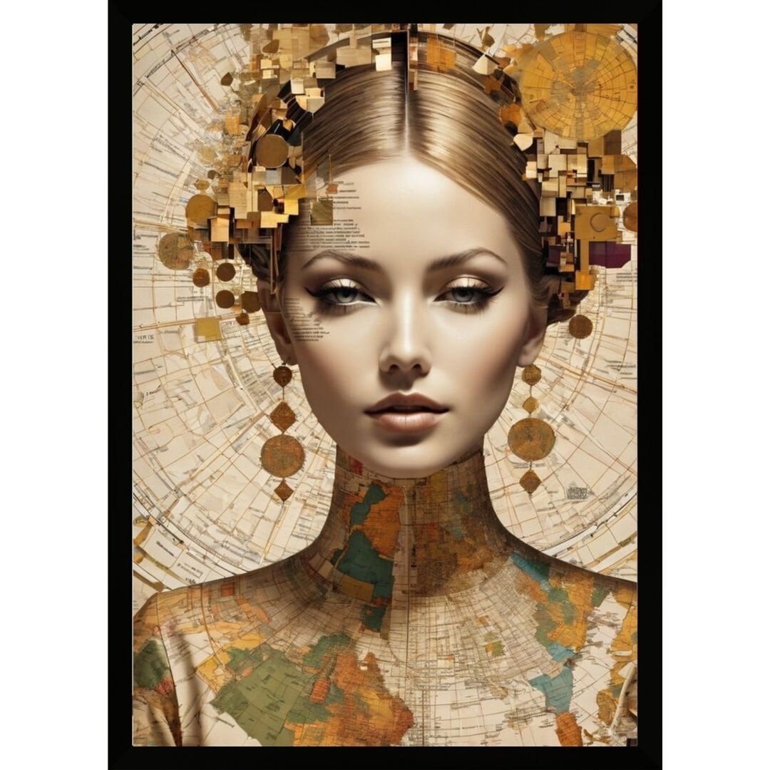 UV Harita Kadın Tablo  75x105cm