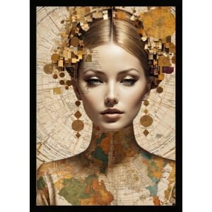 UV Harita Kadın Tablo  75x105cm