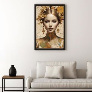 UV Harita Kadın Tablo  75x105cm