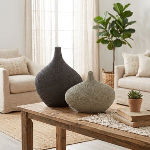 2li Set Ağaç Desen Vazo 25x31cm