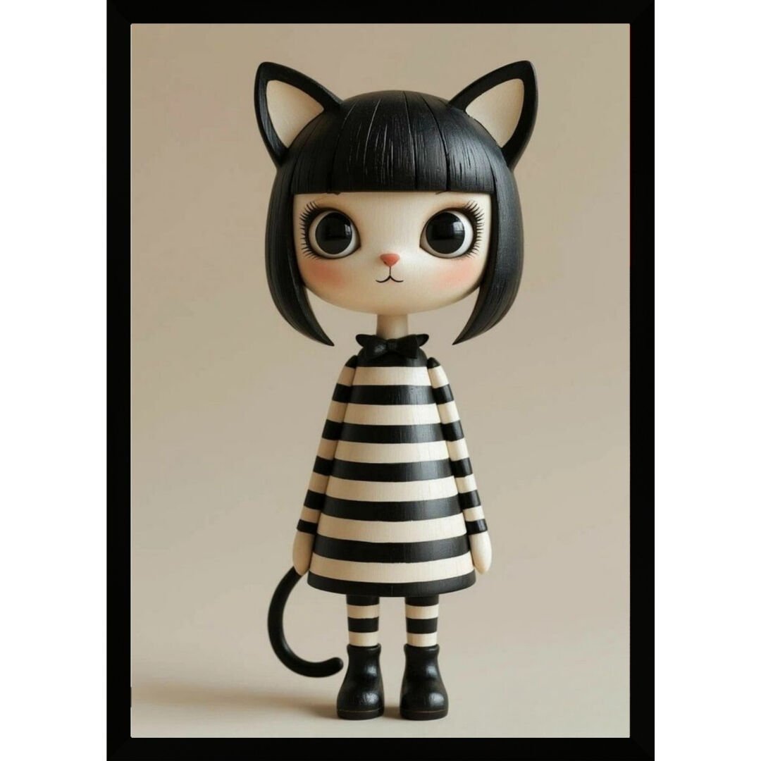 UV Çizgili Kedi Tablo 60x80cm