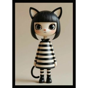 UV Çizgili Kedi Tablo 60x80cm