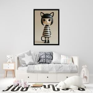 UV Çizgili Kedi Tablo 60x80cm