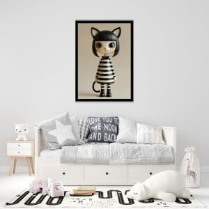 UV Çizgili Kedi Tablo 60x80cm