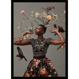 UV Kadın ve Kuşlar Tablo 60x80cm