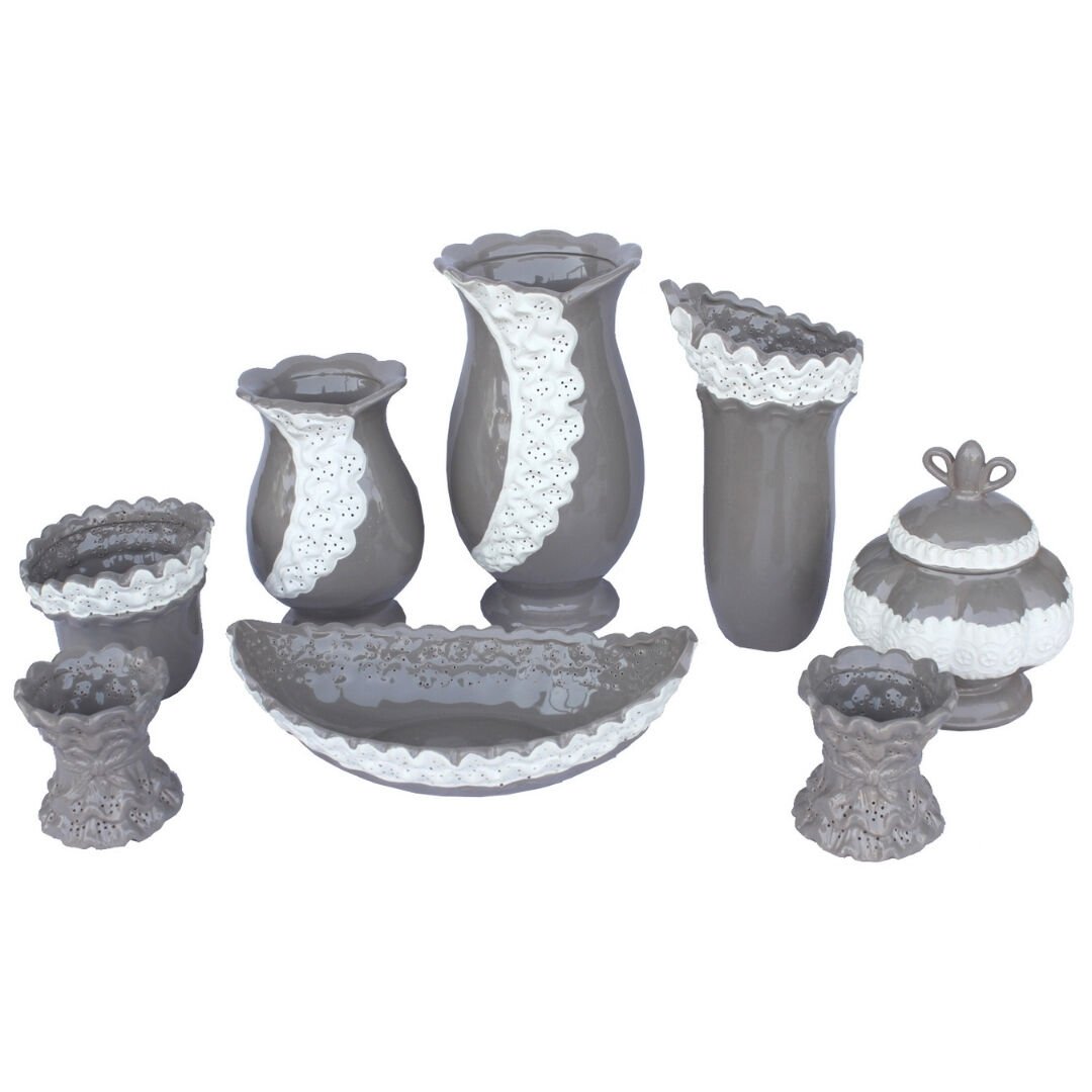 8li Gri Beyaz Salon Takımı