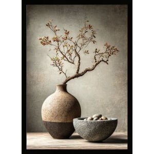 UV Vazo ve Ağaç Dalı Tablo  75x105cm