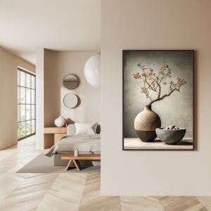 UV Vazo ve Ağaç Dalı Tablo  75x105cm
