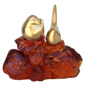 Kayalıkta Kuşlar Turuncu 17x20cm