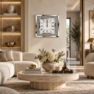 Perla Aynalı Duvar Saati 50x50cm