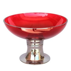 Kırmızı Gümüş Ayaklı Meyvelik 21x31cm