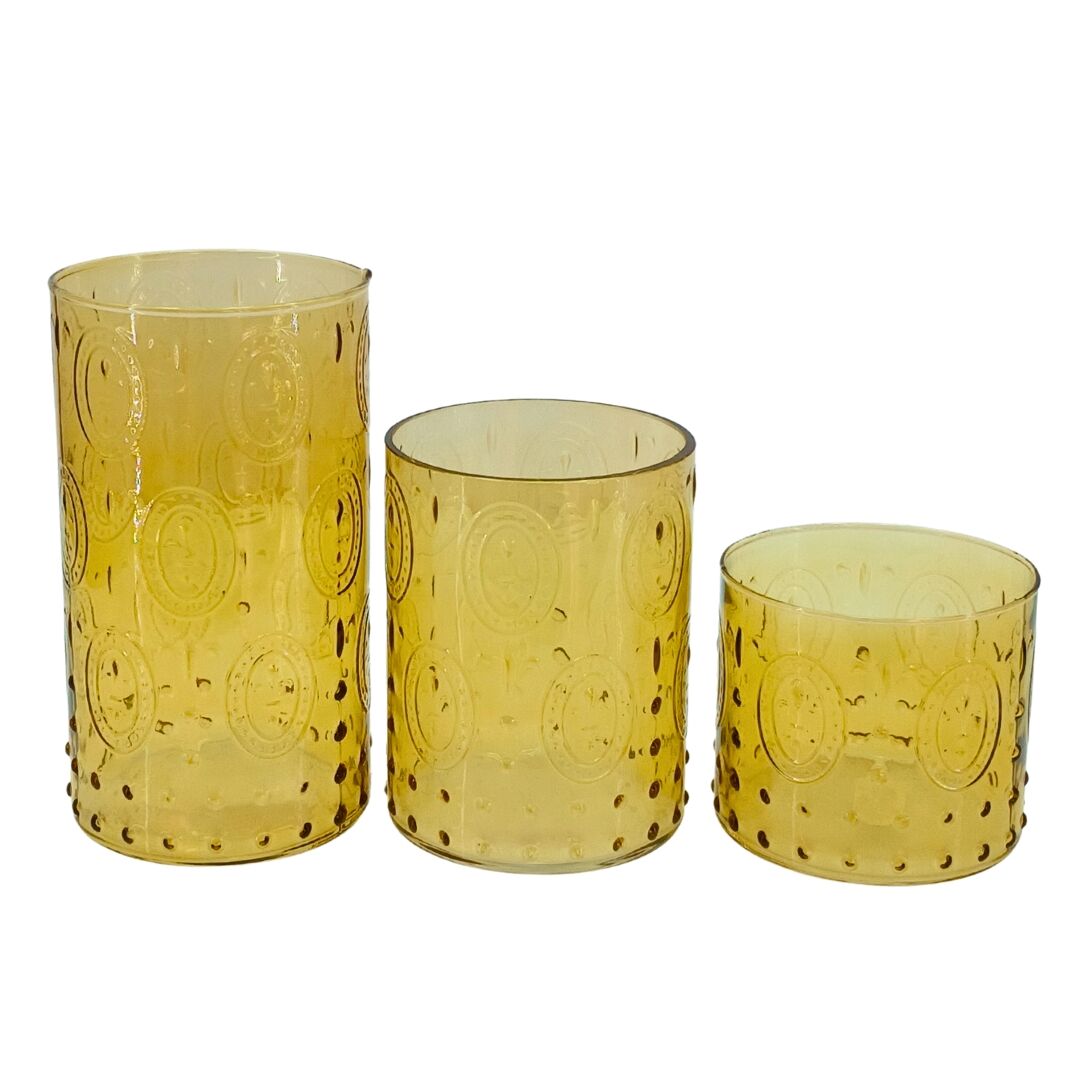 3lü Set Cam Vazo Bal 12x22cm