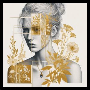 UV Soyut Kadın Tablo 85x85cm