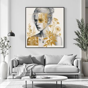 UV Soyut Kadın Tablo 85x85cm