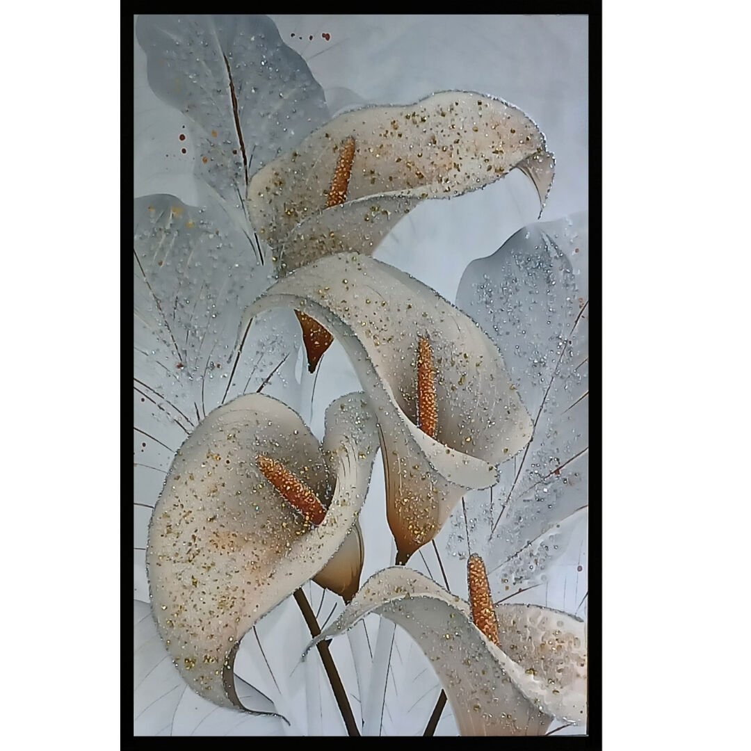 Epoksi Gala Çiçekli Tablo 75x115cm