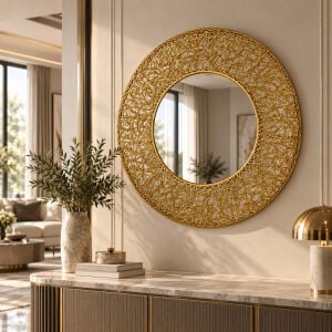 Telkari Metal Duvar Aynası 75cm Ø