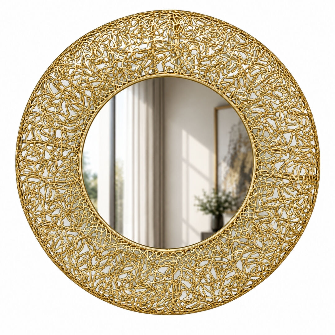 Telkari Metal Duvar Aynası 75cm Ø