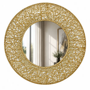 Telkari Metal Duvar Aynası 75cm Ø
