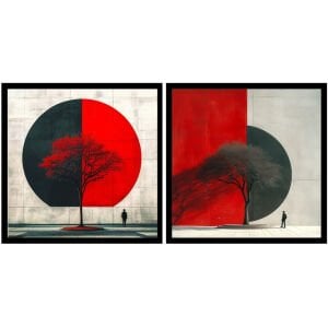 UV 2li Set Soyut Tablo 85x170cm