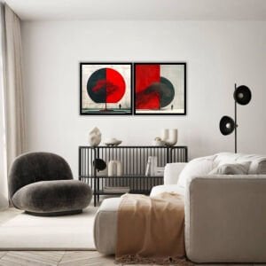 UV 2li Set Soyut Tablo 85x170cm