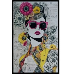 Epoksi Popart Kadın Tablo 75x115cm