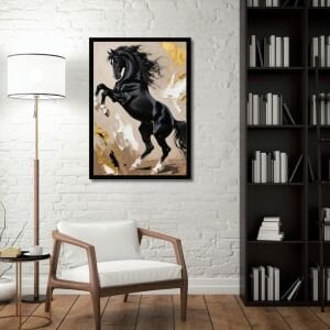 UV Şahlanan At Tablo 60x80cm