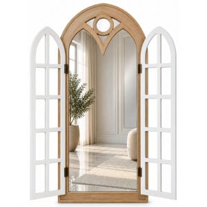 Ahşap Pencere Duvar Aynası 60x130cm