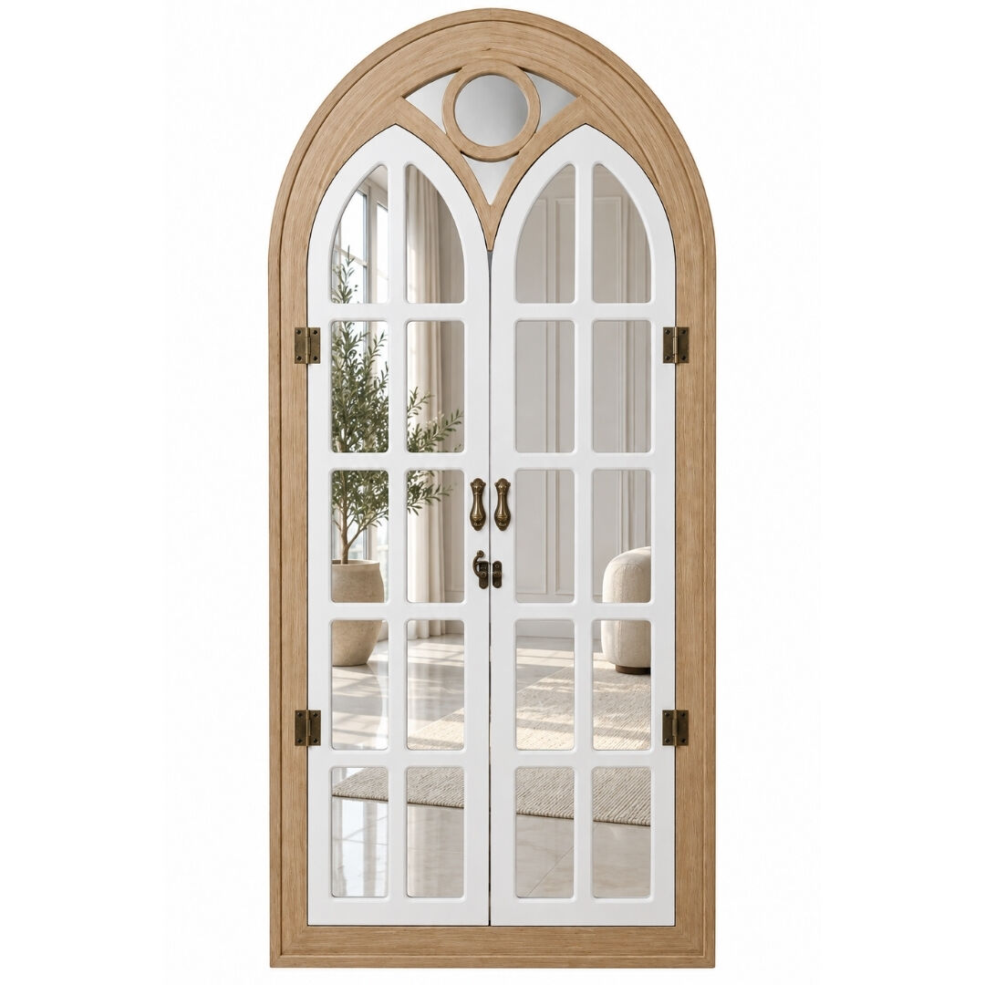 Ahşap Pencere Duvar Aynası 60x130cm