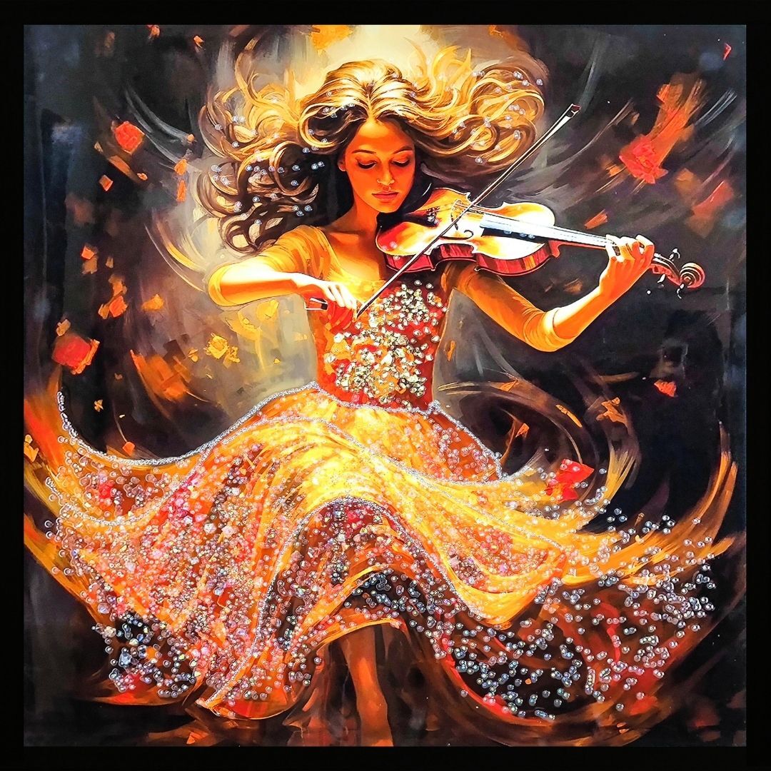 Epoksi Kadın Tablo 85x85cm